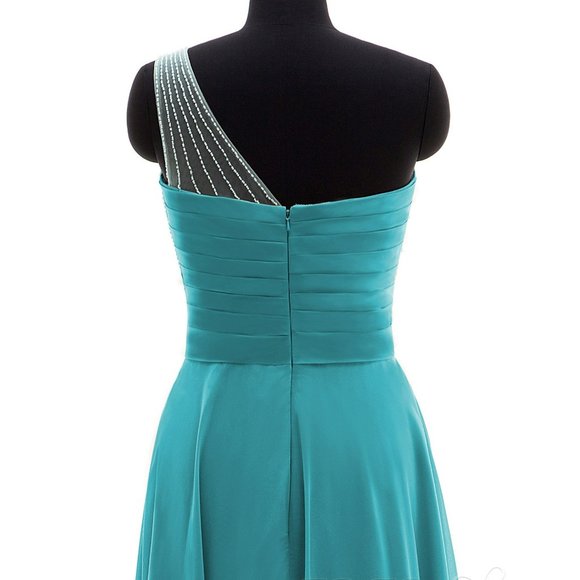 Sheath Floor Length Chiffon Bridesmaid Dress/Evening Gown - Picture 4 of 8